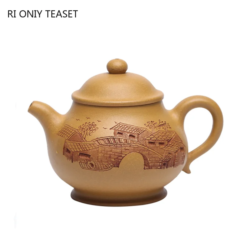 

Китайские чайные кастрюли из исинской фиолетовой глины, 190 мл, чайник для сырой руды, чайник ручной работы, чайник с фильтром Zisha, аксессуары ...