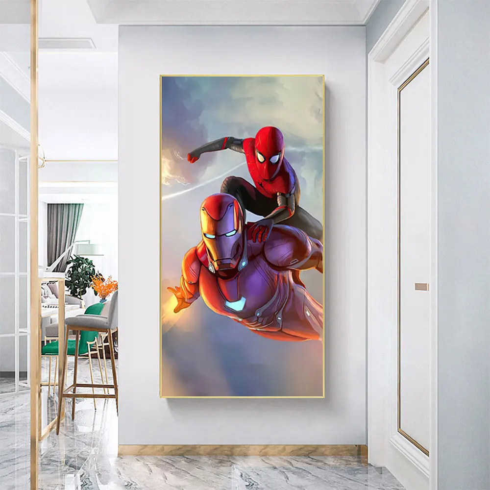 

Classic Marvel Movie Superhero Spiderman Iron Man Canvas Prints Painting Wall Art Posters Children's Living Room Home Decoration