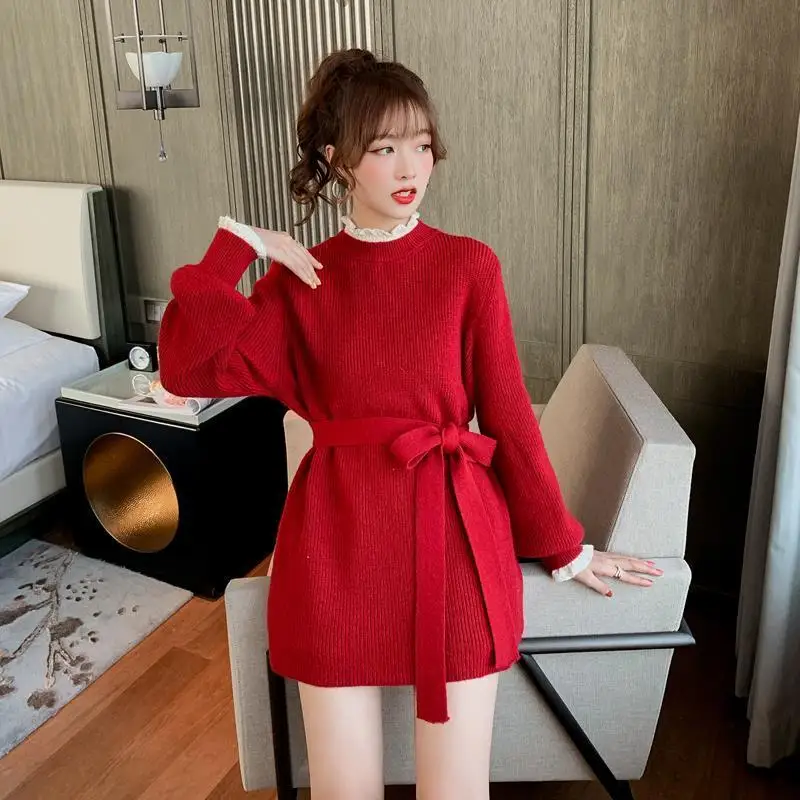 2021 Новое Пальто Поддельные два свободные иностранный стиль весна и осень красный