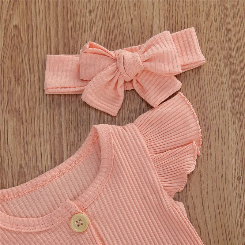 Модные комбинезоны для маленьких девочек летние милые однотонные однобортные