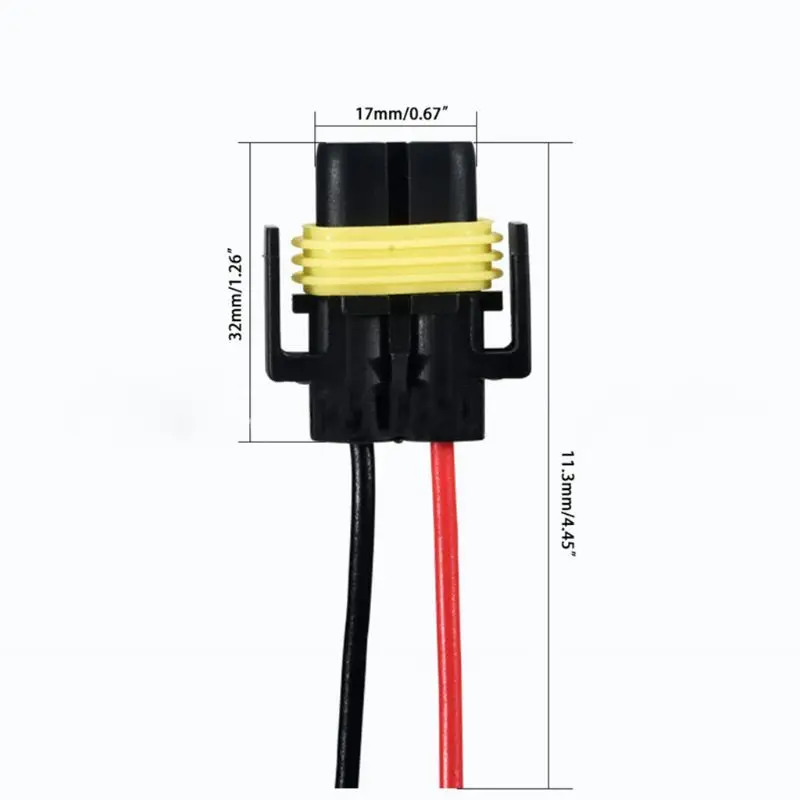 

2pcs H11 H8 880 881 High Temperature Ceramic Wire Harness Socket Female Adapter for Headlight Fog Light