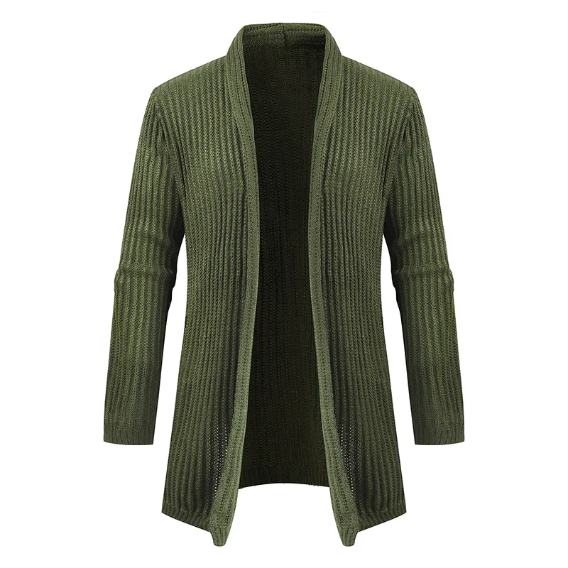 Мужской зимний бархатный свитер шерстяной кардиган с узором повседневный