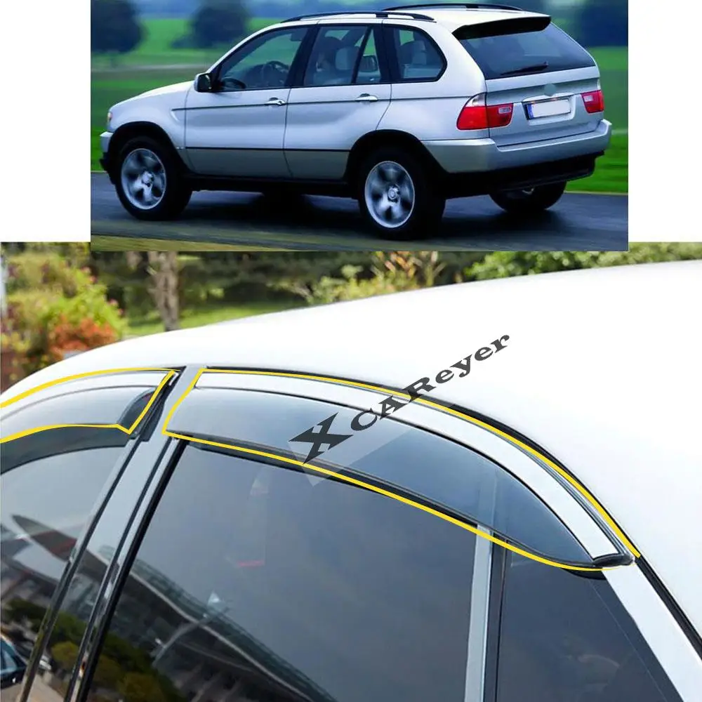 

For BMW X5 E53 1998 1999 2000 2001 2002 2003 2004 2005 2006 Car Sticker Plastic Window Glass Wind Visor Rain/Sun Guard Vent