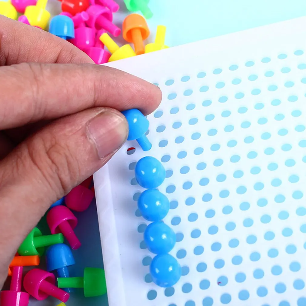 

Variety of mushroom nails spelling and inserting blocks (about 96) For Boys Girls Gift Developmental Toy