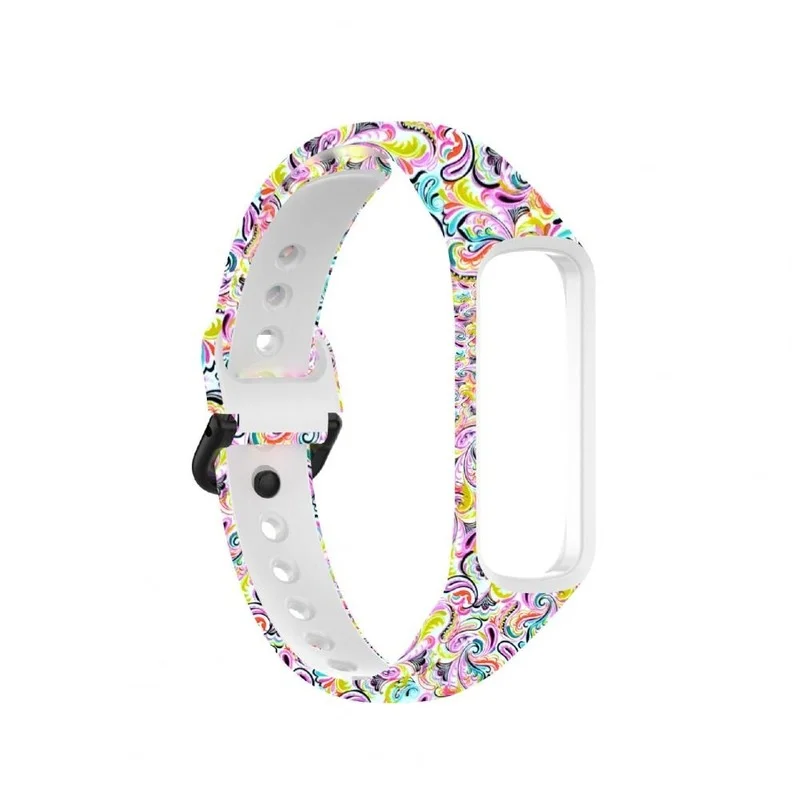 

flower print Silicone Sport Band Straps For Samsung Galaxy Fit 2 SM-R220 Bracelet Replacement Watchband For Samsung Galaxy Fit2