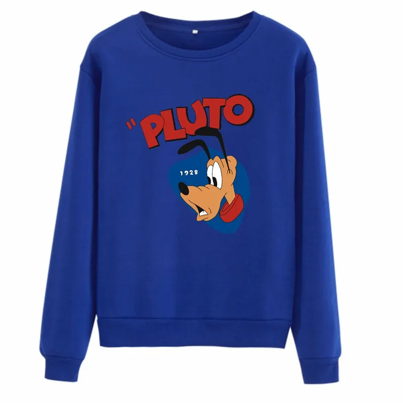 Disney Anime Pluto Donald Duck Female Sweetshirts Autumn Winter 2021 Long Sleeve Cute Kawaii Sudaderas Vogue Y2K Pullover Anime
