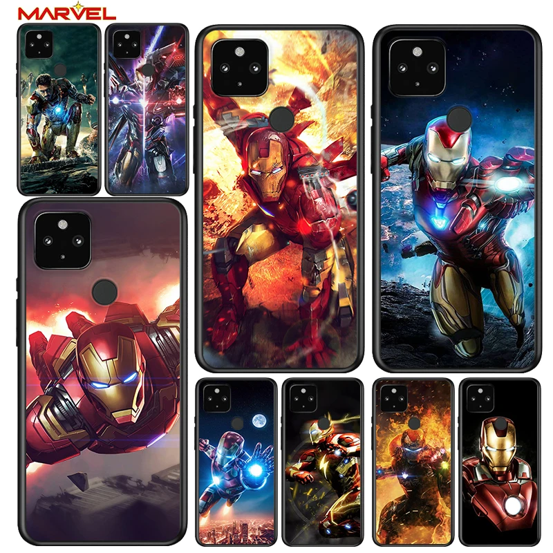 

Iron Man Marvel hero Shockproof Cover for Google Pixel 5 5A 4 4A XL 5G Black Phone Case Shell Soft Fundas Coque Capa