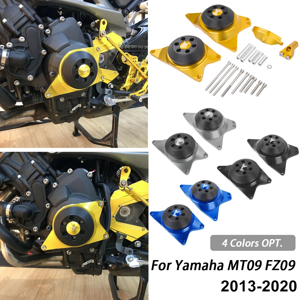 MT09 FZ09 Engine Case Stator Clutch Cover Crash Pad Frame Slider Protector for YAMAHA MT-09 FZ-09 MT FZ 09 2013-2020 2018 2019 | Автомобили