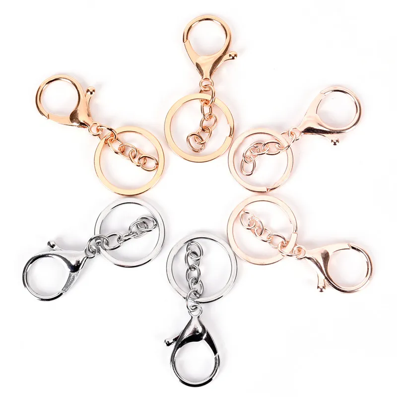 10pcs/lot Gold Silver Plated Lobster Clasp Keyring Making Supplies Keychains Key Chains Jewelry Findings &amp Components | Украшения и
