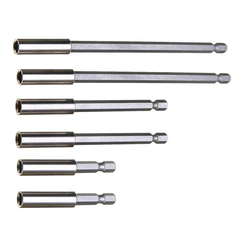 

6pcs Magnetic Screwdriver Bit Holder 1/4 Hex Shank Electric Screwdriver Extended Drill Bits Set 60/100/150mm