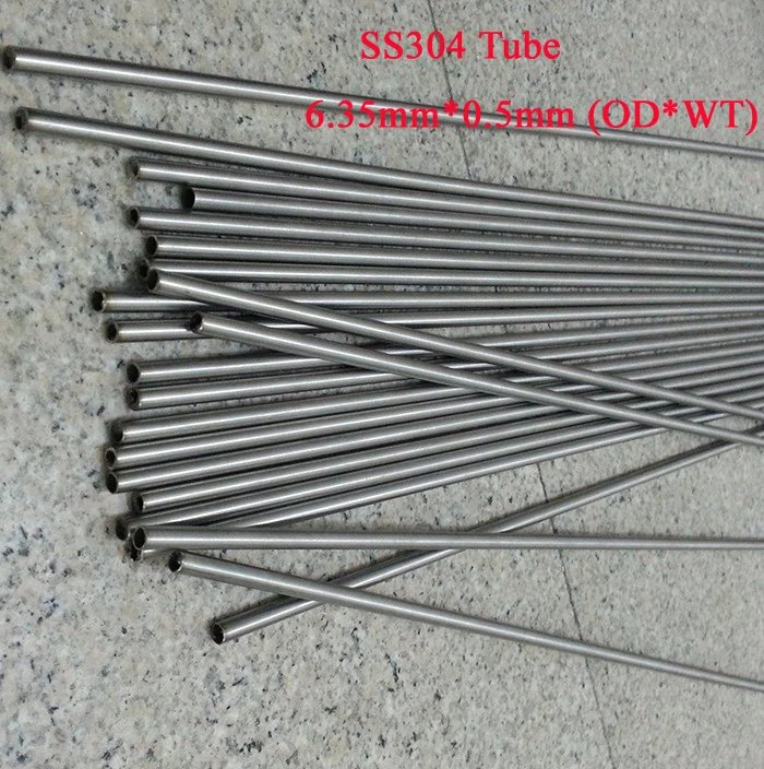 6.35mmx0.5mm (ODxWT) 20 шт* 500 мм длина SS304 труба из нержавеющей стали жесткое состояние маленькая промышленная труба - Цвет: 6.35mmx0.5mm (ODxWT)