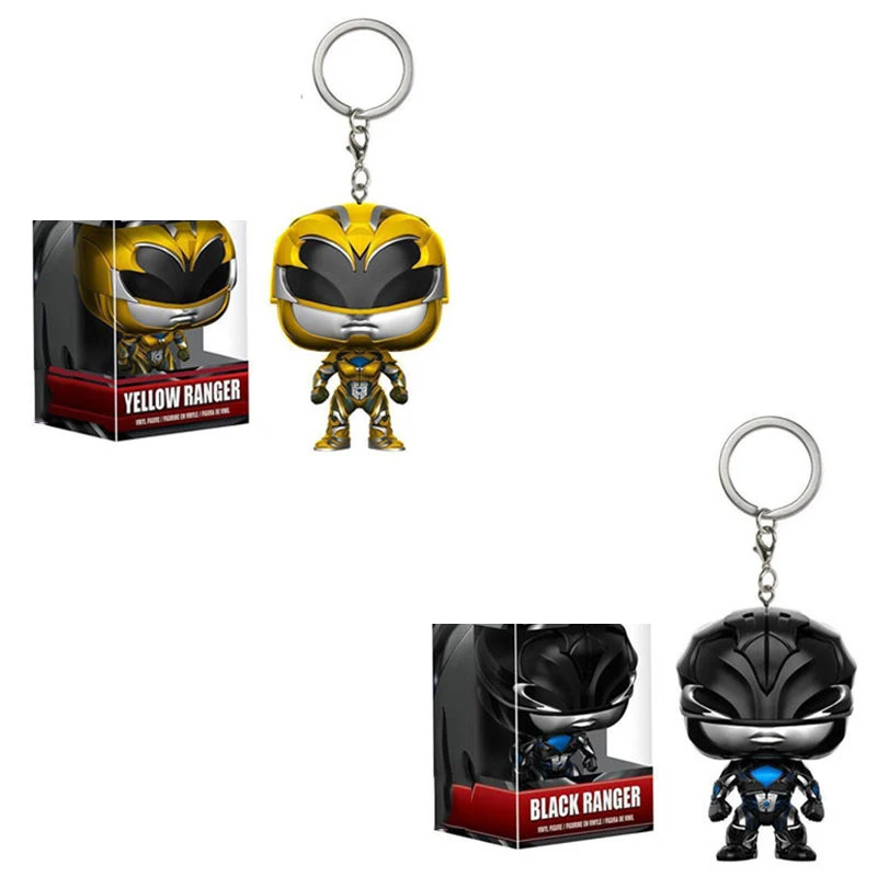Карманный Брелок FUNKO черный рейнджер и желтый экшн фигурка Коллекционная модель