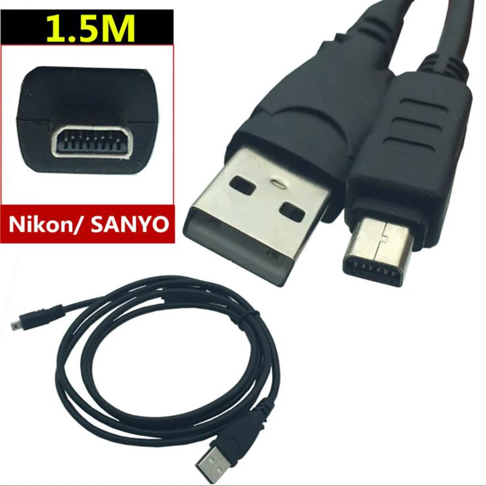 USB кабель для передачи данных камеры и 8pin Nikon/Sanyo E6 E7 E60 S6 S7 1 5 м|Компьютерные кабели