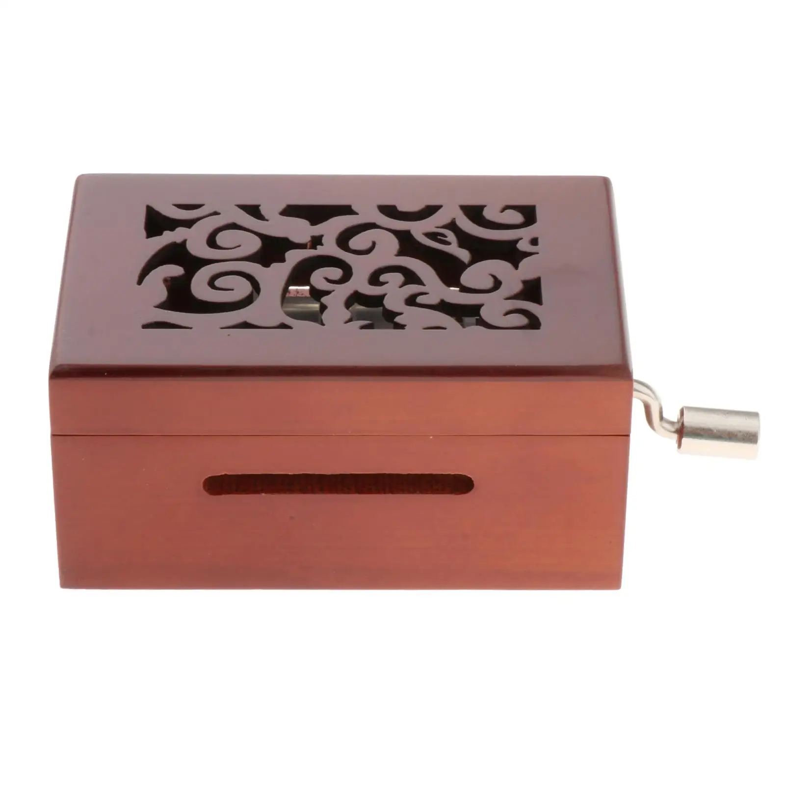 

Vintage Hand Crank Music Box With Paper Tape Puncher Carved Wooden Box Decorative Creative Birthday Gift DIY Your Own Music