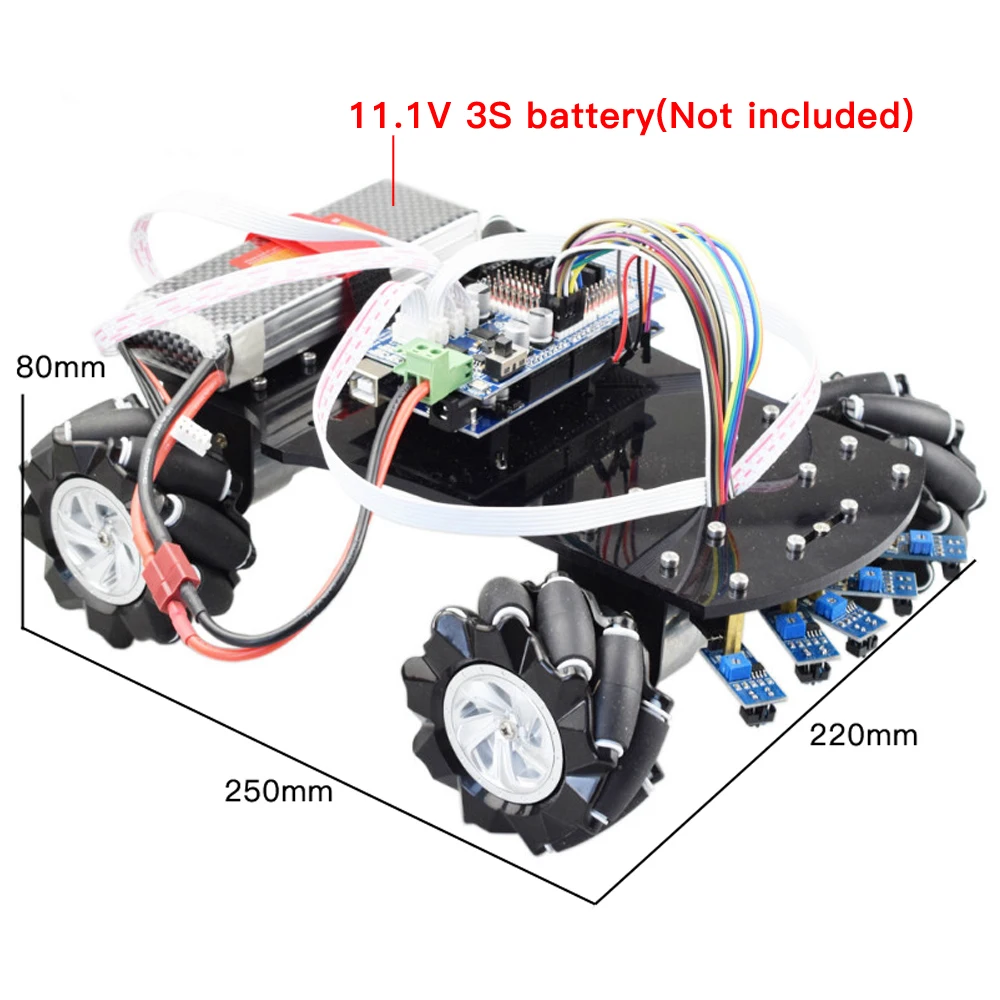 Умный радиоуправляемый робот-автомобиль Mecanum для отслеживания линии