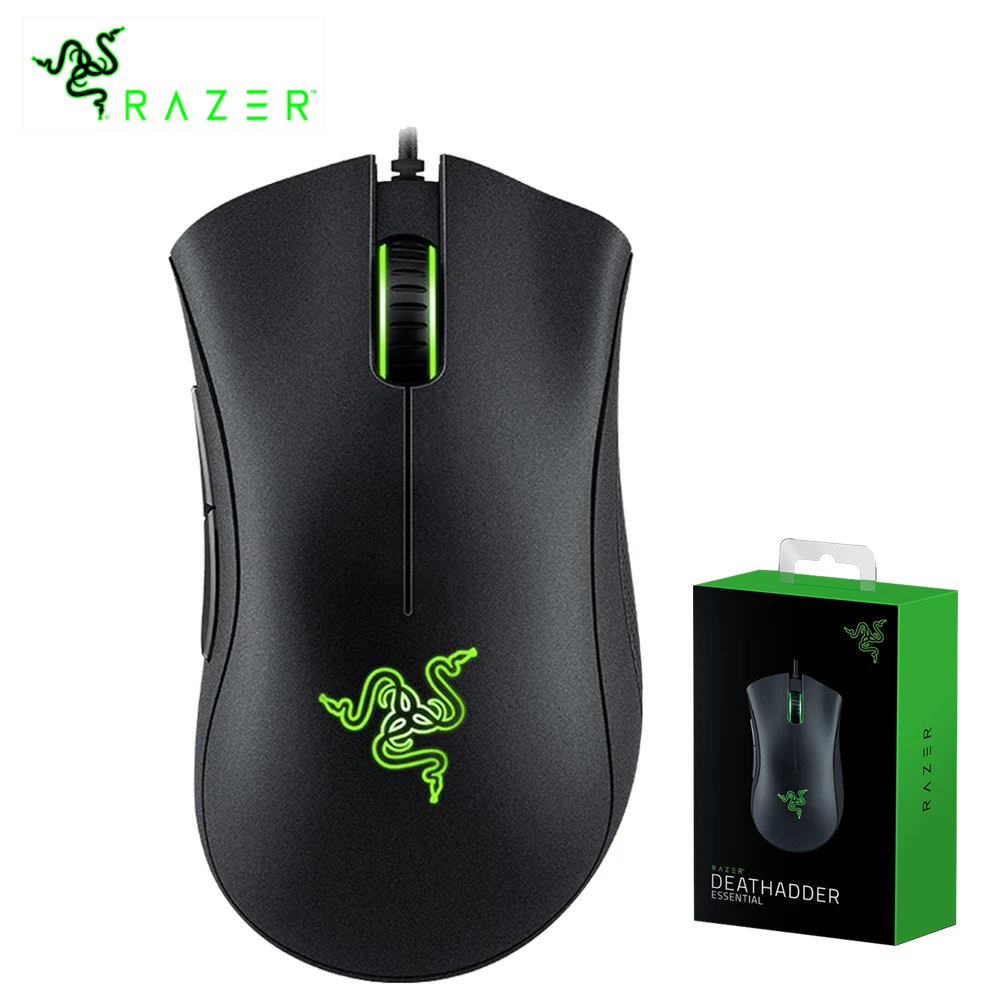 

Легкая оригинальная Проводная игровая мышь Razer DeathAdder Essential, мышь 6400DPI, оптический сенсор, 5 кнопок, для ноутбука, ПК, игры OSU