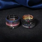 Кольцо женское из серебра кольцо из черного золота пробы с разноцветным цирконием