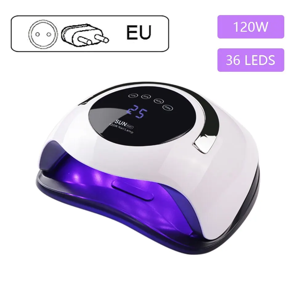 Сушилка для ногтей SUN BQ 5T 120 W, скоростной гель-светильник для ногтей, СВЕТОДИОДНЫЙ УФ-светильник для всех видов геля с таймером, умный датчик - Цвет: SUN BQ 5T EU Plug