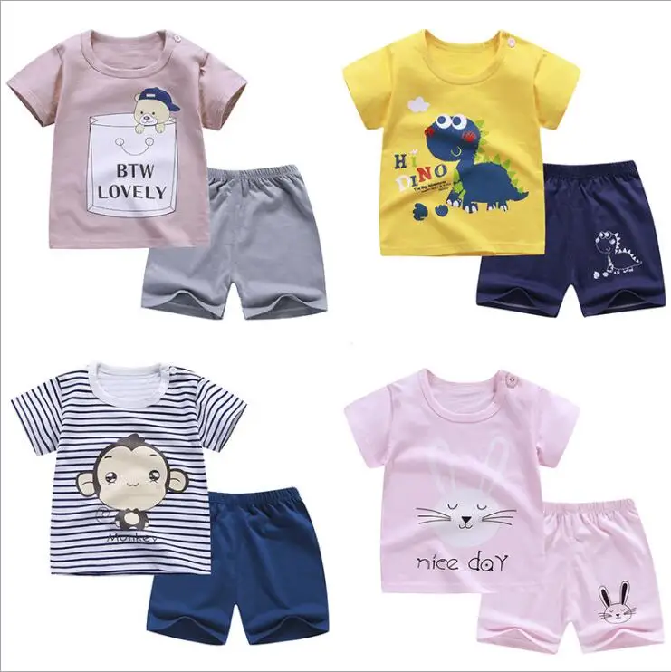 Летние футболки и шорты для мальчиков девочек VEENIBEAR детские брюки комплект