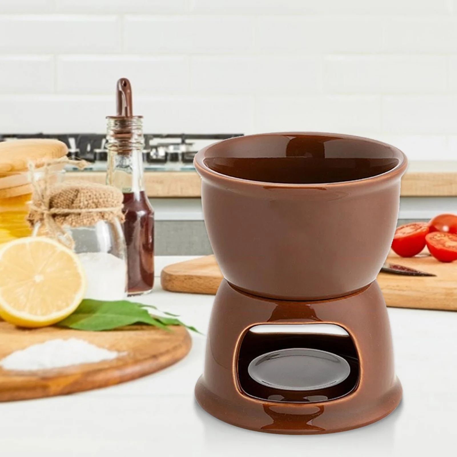 

2021 New Chocolate Fondue Pot Cheese Porcelain Melting Pots Fondue Pot Kitchen Supplies For Tapas Cheese Chocolate Icecream