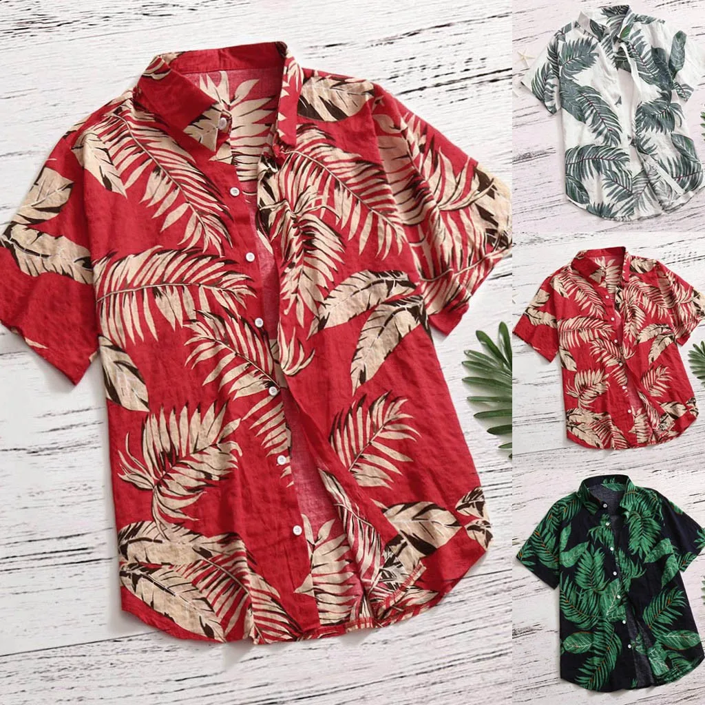 

Plus Size Mens Hawaiian Shirt Fashion Casual Button Hawaii Print Beach Short Sleeve Quick Dry Top Blouse S-5XL Ѭђбака мђжская