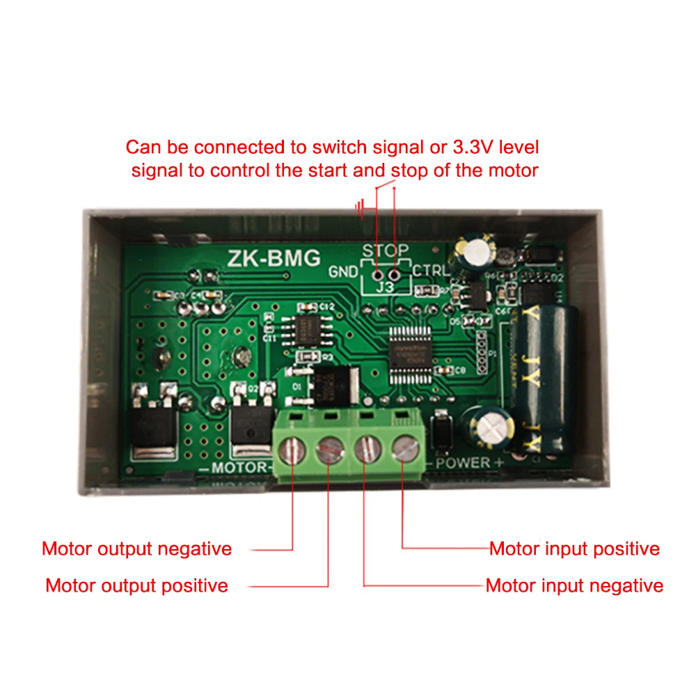 ZK-BMG DC 9-60V 12v 24v 36V 48V 12A контроллер двигателя PWM регулируемая скорость цифровой