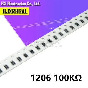 100 шт. 1206 SMD резистор 100K ohm Резистор проволочного чипа 0,25 W 14W 104 новый оригинальный
