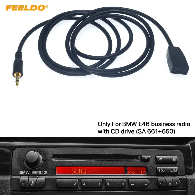 FEELDO 1 шт. 3 5 мм разъем AUX входной кабель адаптер только для BMW E46 с бизнес CD радио
