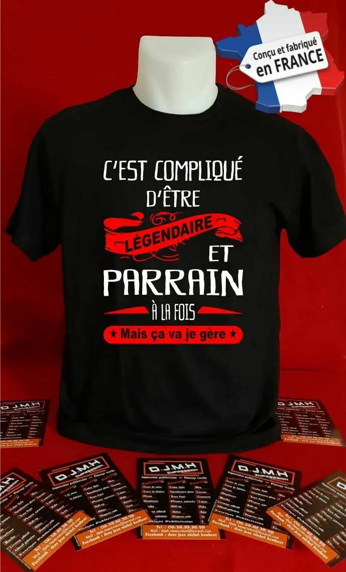 

T Shirt Personnalise Meilleur Parrain Parfait Cool Idee Cadeau Maillot Fete I014