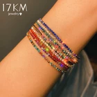 Браслеты 17KM в богемном стиле с фианитами, Винтажные эластичные браслеты ручной работы с разноцветными бусинами, Подарочные ювелирные изделия 2021,