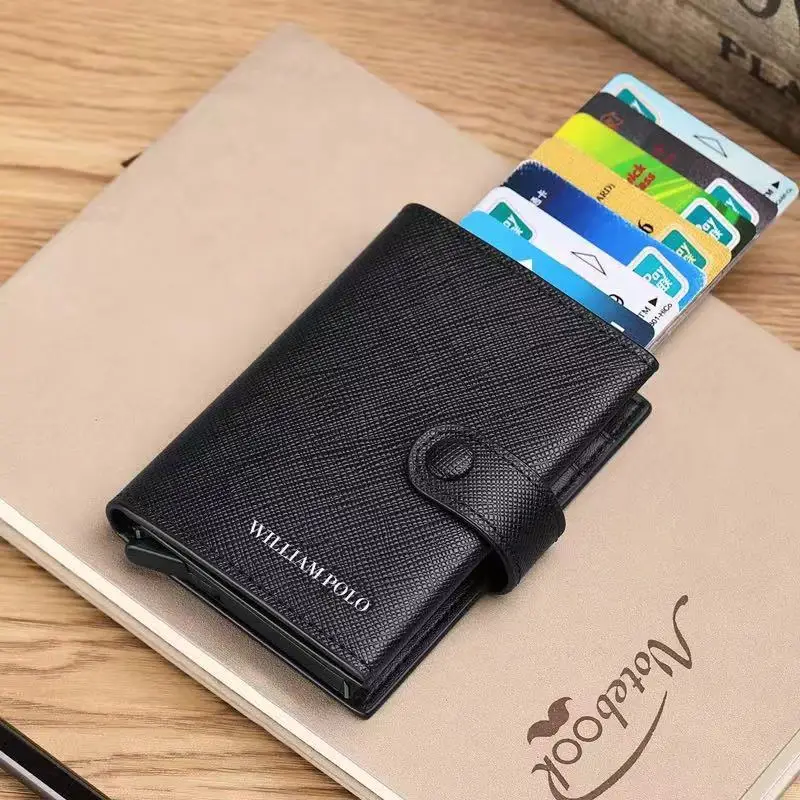 Кошелек WILLIAMPOLO Rfid для мужчин тонкий бумажник из 100% натуральной кожи с маленькими