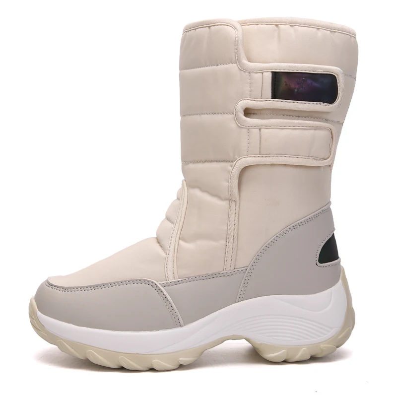 

R.XJIAN brand winter high-top cotton shoes plus velvet warm women's shoes long tube snow boots foldable high-low-top ski boots 3