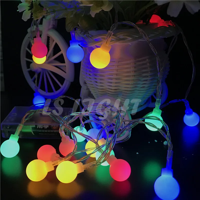 

2M/4M/10M 80Led Cherry Balls Fairy String Decorative Lights Battery Operated Wedding Christmas Outdoor Patio Garland Decoration