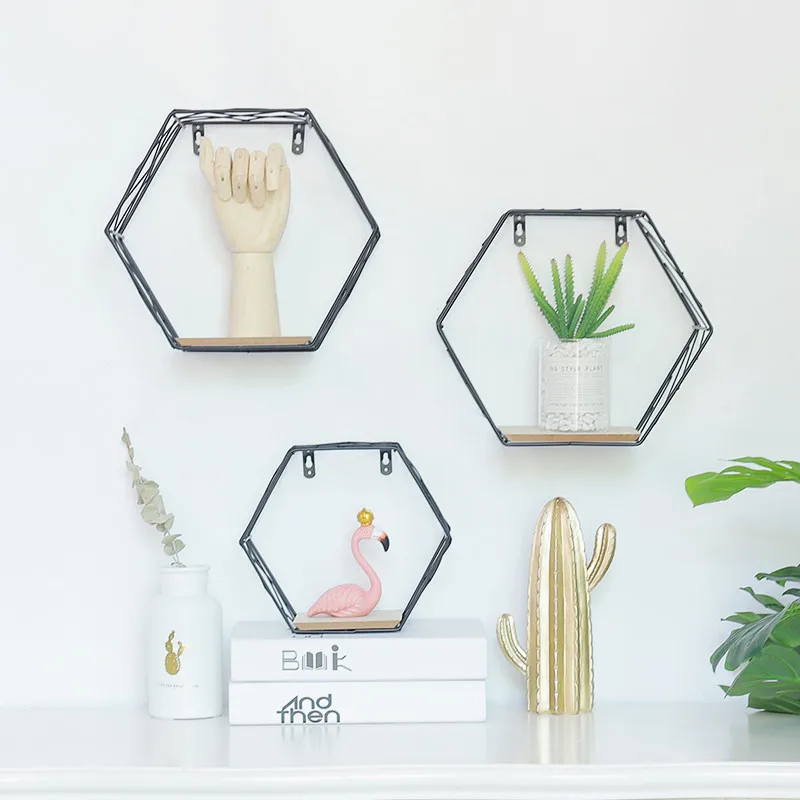 Скандинавская настенная декоративная полка для хранения современная