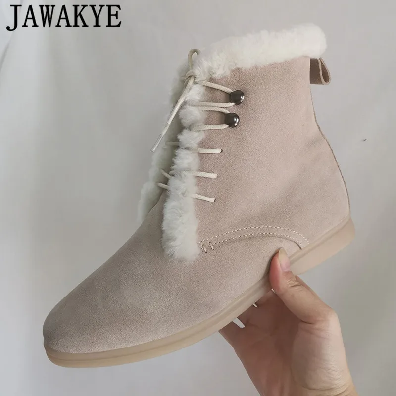 Женские замшевые ботильоны на шнуровке Зимние удобные без застежек с высоким