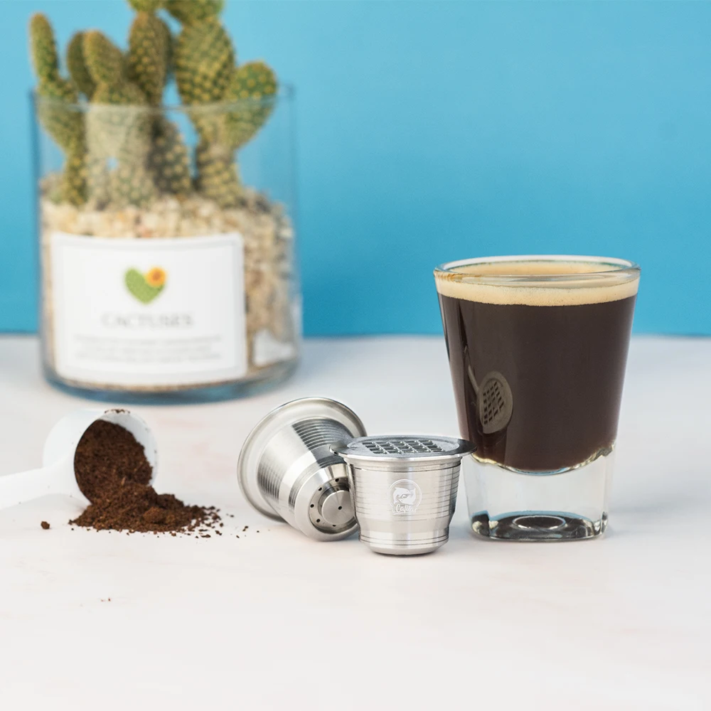 ICafilas для Nespresso кофейная капсула многоразовый фильтр для кофе из нержавеющей стали чашка для эспрессо с трамбовкой для машины Inissia