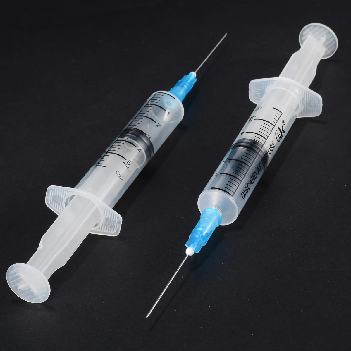 5 Set 5ml Plastic Syringe With Sharp End Tip Needle And Storage Cap For Dispensing Adhesives Glue Soldering Paste