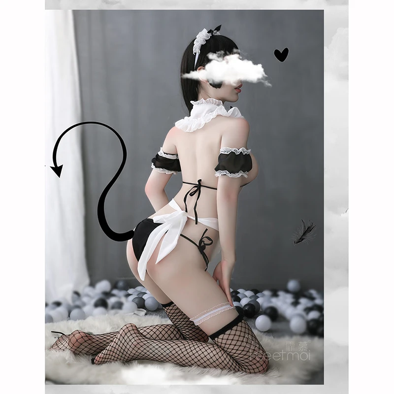 Женский сексуальный трехконечный страстный костюм Униформа соблазнительное