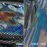 rainbow laser sequined gauze fabric iridescent reflective diy patches stage cosplay decor dress metallic clothes designer fabric
