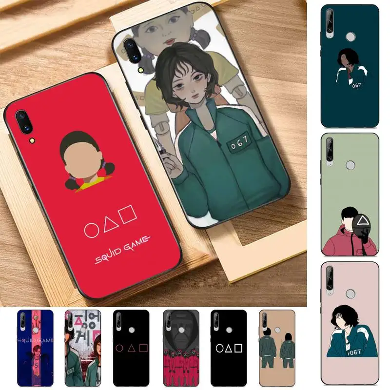

FHNBLJ Squid game Phone Case for Huawei Y 6 9 7 5 8s prime 2019 2018 enjoy 7 plus