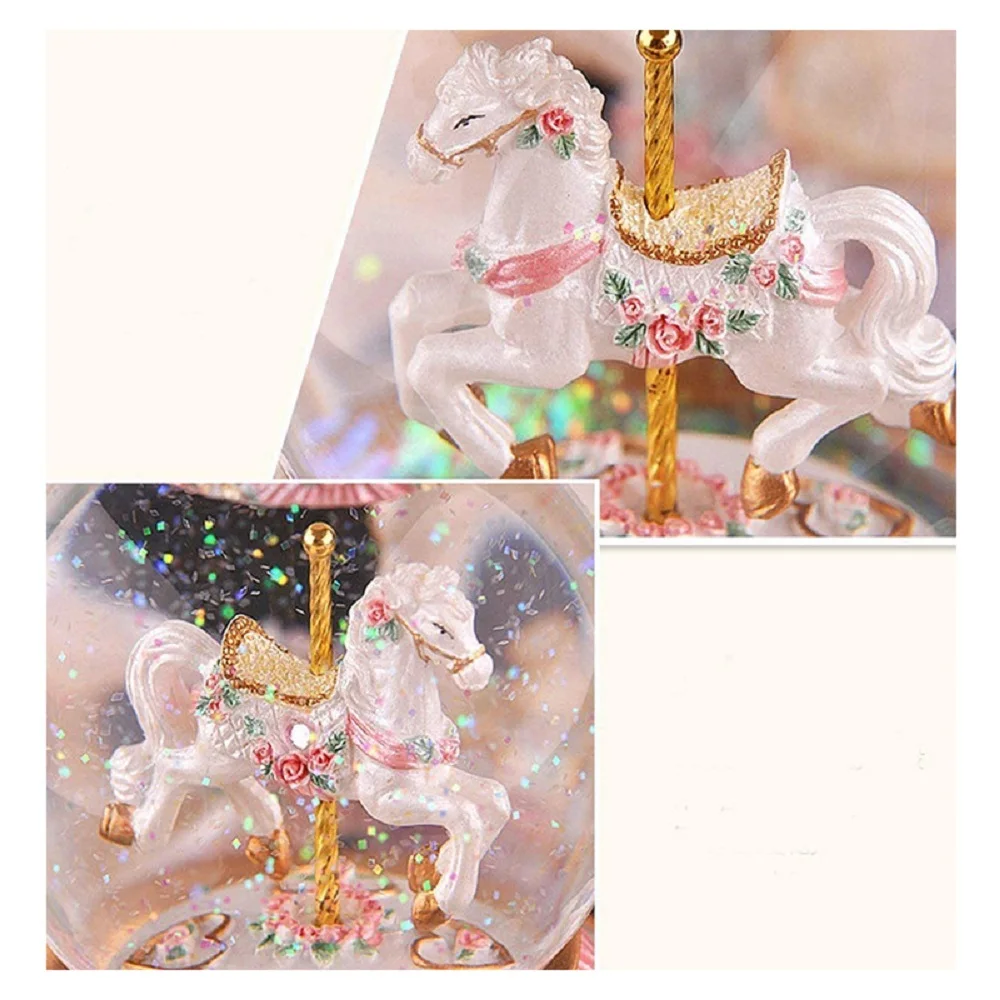 Музыкальная шкатулка Merry-go-round хрустальный шар снежная музыкальная подарок на