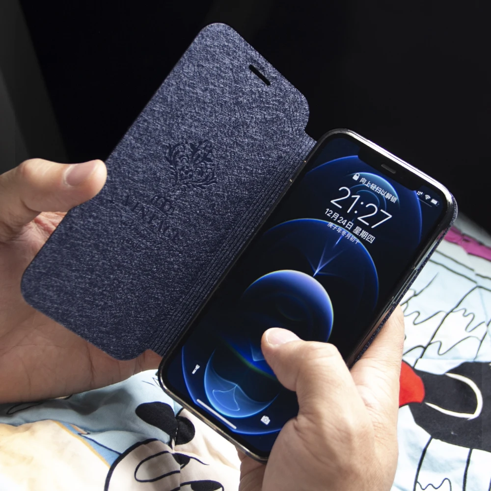 Флип-кейс для iPhone 12 чехол iphone pro задней книги из силикона 12Pro Max блестящий