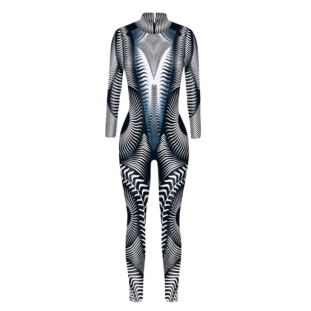 

Women Long Sleeve Leopard Digital Print Jumpsuit Bodysuit Cosplay Party Costume Bodycon Dress dropship 2020 new