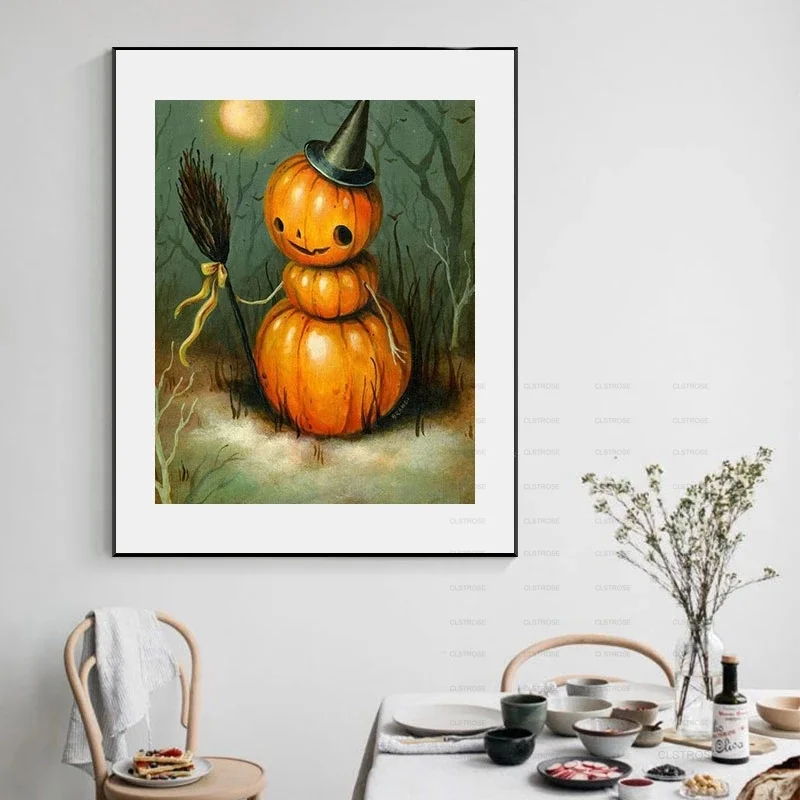 

Diamond Painting Diy 5D European and American Style Acrylic Ghost Festival Variation Pumpkin Ghost Pattern Background Poster