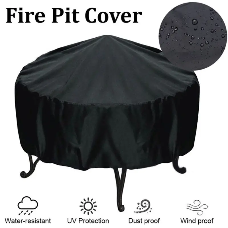

44inch Patio Round Fire Pit Cover Weather Resistant and Waterproof Outdoor Cover G5GB