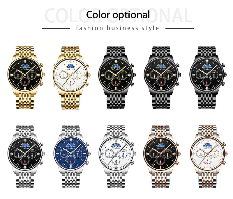Часы Nektom кварцевые новые модные креативные Роскошные Звездные бизнес спортивные