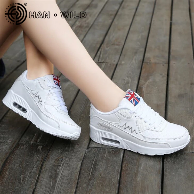 Кроссовки женские сетчатые на шнуровке повседневная обувь для бега платформе