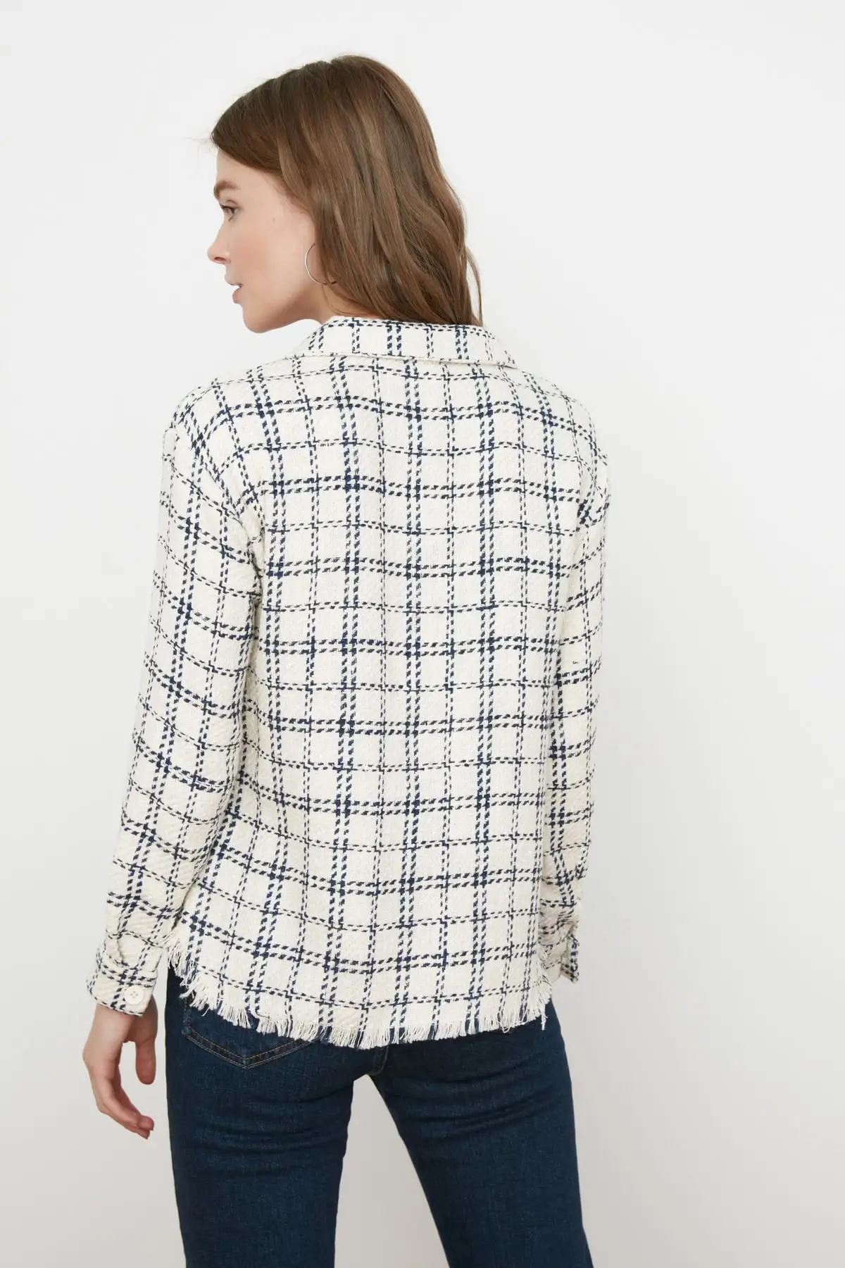 

Vintage Women's Soft Tweed Shirts 2021 Spring-Autumn Fashion Ladies Elegant Loose Blouses Streetwear Girls Oversize Outwear