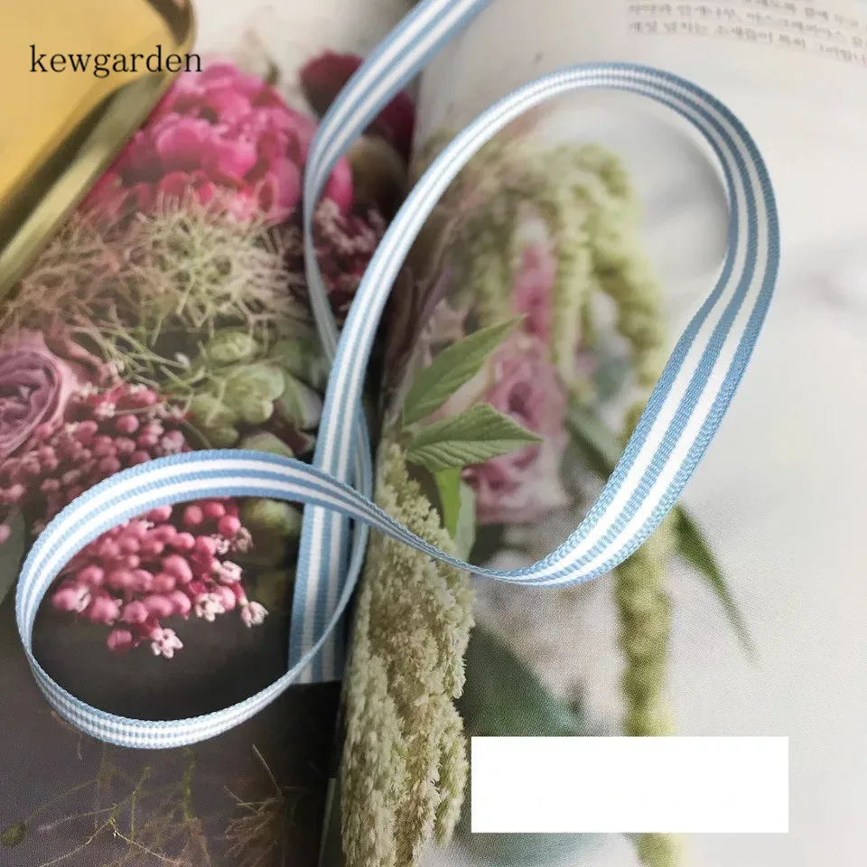 Лента в полоску Kewgarden 1 см 10 мм Grosgrain вручную изготовленная лента аксессуары для