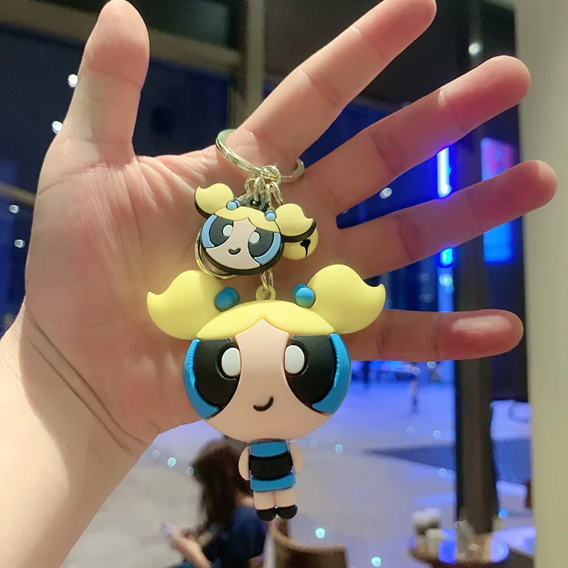 Милый Powerpuffed брелок для девочек креативный силиконовый кулон мультфильм аниме